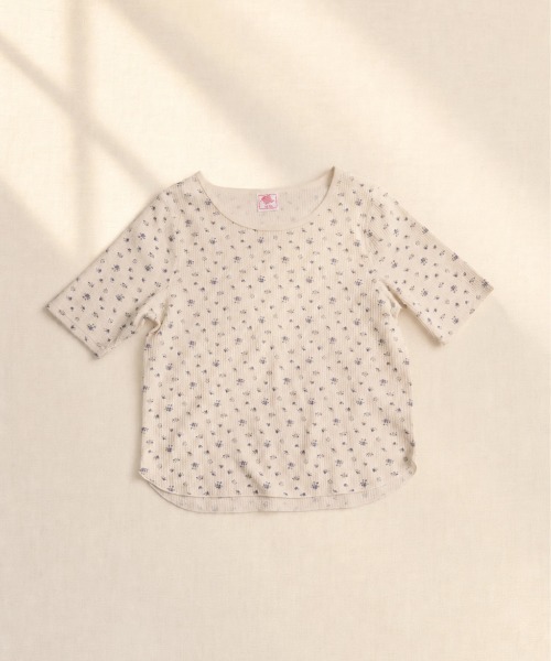 JEMORGAN（ジェーイーモーガン）の「ワッフルフラワー柄　ハーフスリーブクルーＴ（パック入）（Tシャツ/カットソー・レディース・ブラック/ネイビー/ピンク/パープル/スカイブルー・FREE）」の3枚目の写真