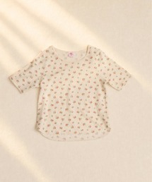 ワッフルフラワー柄 ハーフスリーブクルーT(パック入)