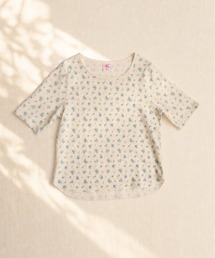 ワッフルフラワー柄　ハーフスリーブクルーＴ（パック入）