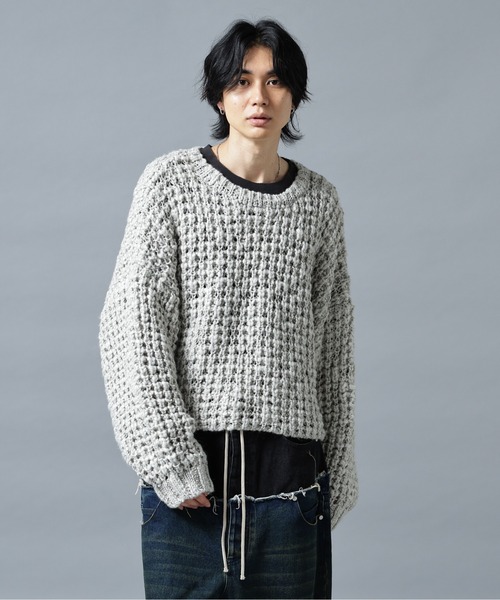 DankeSchon WAFFLE KNIT CREWNECK — вязаный круглый свитер