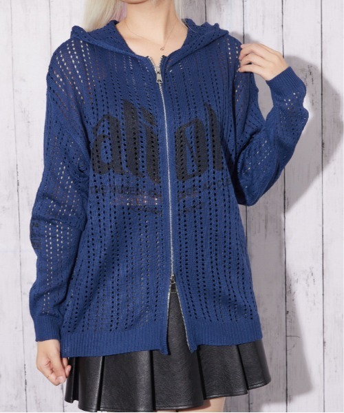 GORGE（ゴージ）の「メッシュロゴ ハーフジップパーカー｜全3色（パーカー・レディース・オフホワイト/チャコール/ブルー・F）」の14枚目の写真