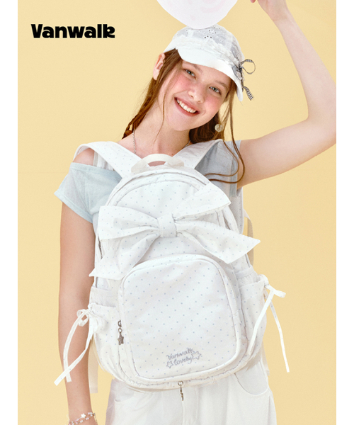 VANWALK（バンウォーク）の「Peekaboo Ribbon Backpack [White]（バックパック/リュック・レディース・ホワイト・FREE）」の2枚目の写真