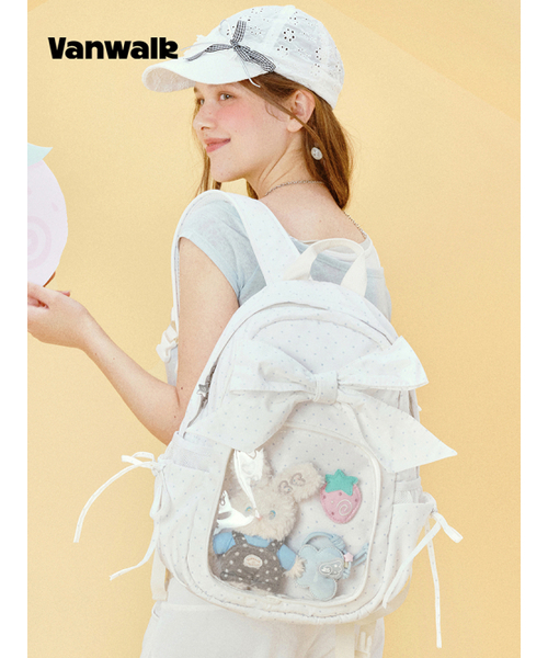 VANWALK（バンウォーク）の「Peekaboo Ribbon Backpack [White]（バックパック/リュック・レディース・ホワイト・FREE）」の3枚目の写真