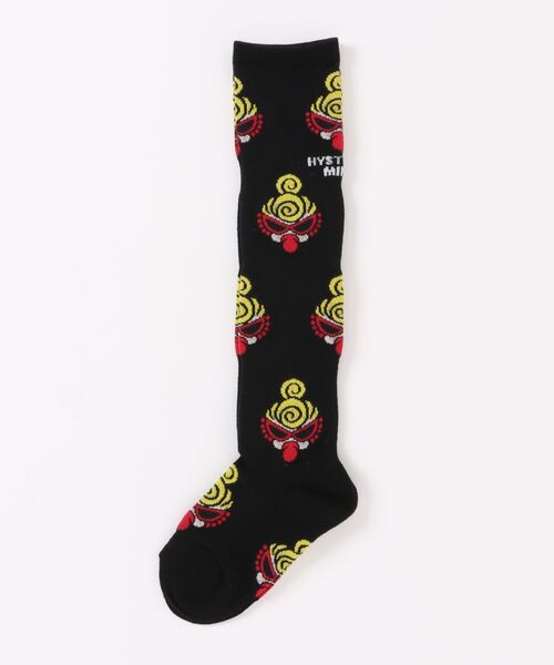 HYSTERIC MINI(ヒステリックミニ)の「MINI FACE ニーハイソックス(ソックス/靴下・キッズ・ホワイト/ブラック・13/16/22/19)」の2枚目の写真