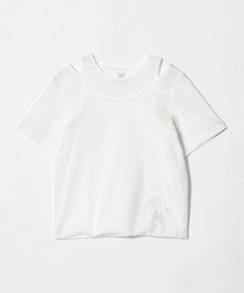 upperhights(アッパーハイツ)の「<upper hights×conte> レイヤード トップス(Tシャツ/カットソー・レディース・ブラック/ホワイト・FREE)」の2枚目の写真