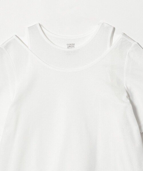 upperhights(アッパーハイツ)の「<upper hights×conte> レイヤード トップス(Tシャツ/カットソー・レディース・ブラック/ホワイト・FREE)」の7枚目の写真