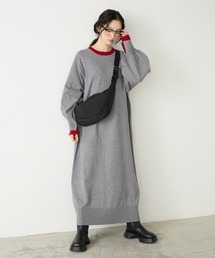 forksy.（フォルクシー）の「【forksy.】配色スウェットライク ロングニットワンピース（ワンピース）」