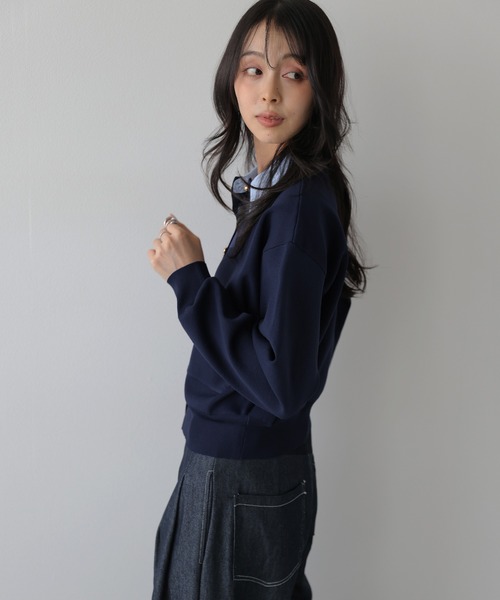AMELY(エミリー)の「2WAY ニットカーディガン/配色襟取り外し可能/長袖(カーディガン/ボレロ・レディース・ベージュ/ブラウン/ブラック/ネイビー/グレー・フリー)」の17枚目の写真
