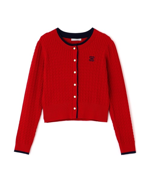 JILL by JILL STUART(ジルバイジルスチュアート)の「ミニケーブルカーディガン(ニット/セーター・レディース・ブラウン/レッド/ホワイト/ネイビー・FREE)」の12枚目の写真
