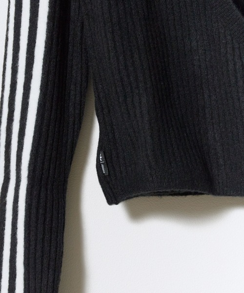 adidas（アディダス）の「adidas/アディダス ORI  KNIT CARDIGAN ニットカーディガン Vネック ニット カシュクール ライン サムホール ショート丈 クロップド丈 レディース 2026年 秋 秋服 冬 冬服（ニット/セーター・レディース・ブラック/ブルー/ベージュ・XS/S/M/L）」の22枚目の写真