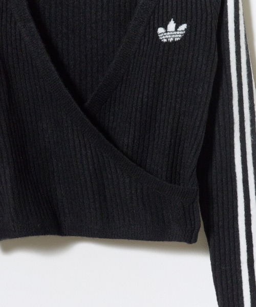 adidas（アディダス）の「adidas/アディダス ORI  KNIT CARDIGAN ニットカーディガン Vネック ニット カシュクール ライン サムホール ショート丈 クロップド丈 レディース 2026年 秋 秋服 冬 冬服（ニット/セーター・レディース・ブラック/ブルー/ベージュ・XS/S/M/L）」の21枚目の写真