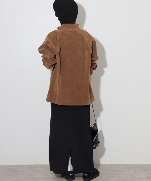 JOURNAL STANDARD relume(ジャーナルスタンダード レリューム)の「ウォッシャブルウールミックススリットスカート(スカート・レディース・ブラック/グレー・FREE)」の6枚目の写真