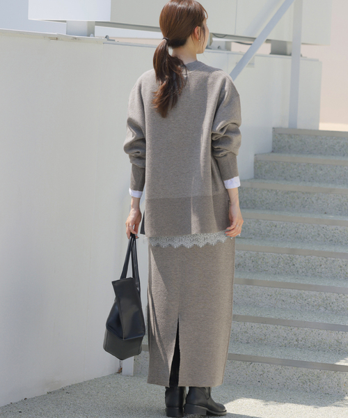 JOURNAL STANDARD relume(ジャーナルスタンダード レリューム)の「ウォッシャブルウールミックススリットスカート(スカート・レディース・ブラック/グレー・FREE)」の12枚目の写真