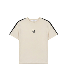 FITTED LINE COTTON TEE, CREAM