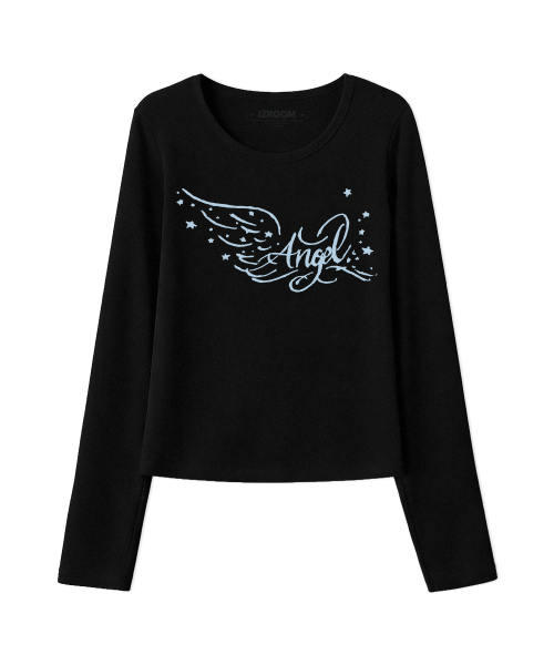 IZROOM（イズルーム）の「ソフトエンジェルスリムフィットロングスリーブ（ブラック）（Tシャツ/カットソー・レディース・その他・FREE）」の2枚目の写真
