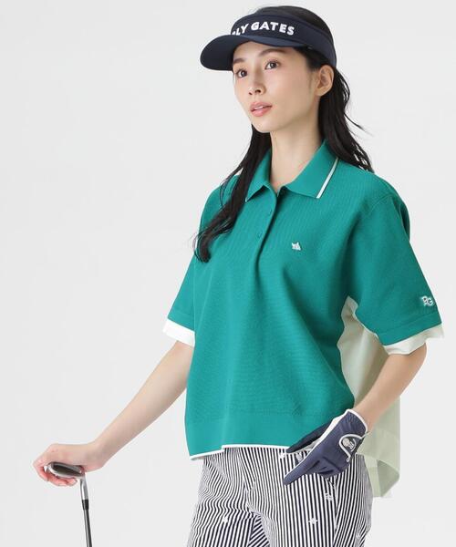 PEARLY GATES(パーリーゲイツ)の「【PEARLY GATES】サッカー生地ドッキング半袖ニットポロシャツ (WOMENS)(ポロシャツ・レディース・ホワイト/グリーン系その他2・MEDIUM/SMALL/LARGE)」の15枚目の写真