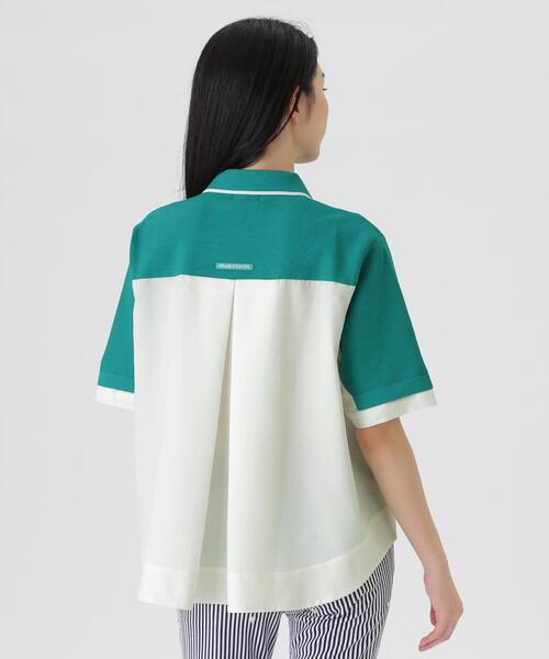 PEARLY GATES(パーリーゲイツ)の「【PEARLY GATES】サッカー生地ドッキング半袖ニットポロシャツ (WOMENS)(ポロシャツ・レディース・ホワイト/グリーン系その他2・MEDIUM/SMALL/LARGE)」の11枚目の写真