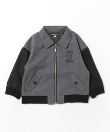BeBe（ベベ）の「【お揃い】グレンチェック×サージ襟付きジップブルゾン(100~140cm)（ブルゾン）」