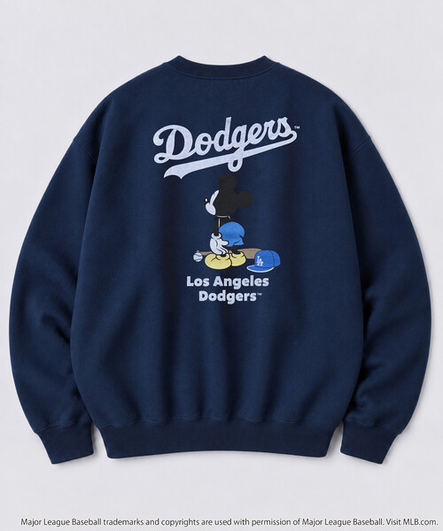 FREAK'S STORE(フリークスストア)の「限定展開 Mickey×Dodgers 別注 ビックシルエット クルーネック スウェット(スウェット・メンズ・ネイビー/チャコールグレー/グレー・MEDIUM/LARGE/SMALL)」の10枚目の写真