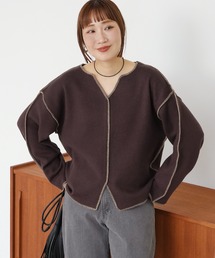 配色ステッチニットソー