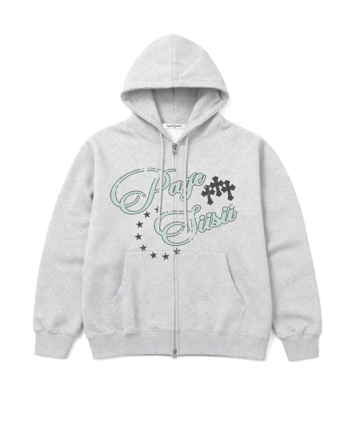 PAGESIISII(ページシシ)の「シシ クロススター プリント 2WAY ジップアップパーカー ブラック(パーカー・レディース・その他・L2/M1/L1)」の4枚目の写真