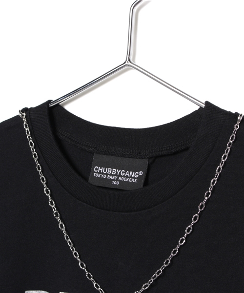 CHUBBYGANG（チャビーギャング）の「取り外しネックレス風チャーム付Tシャツ（Tシャツ/カットソー・キッズ・ホワイト/ブラック・100/120/110/130/90）」の7枚目の写真