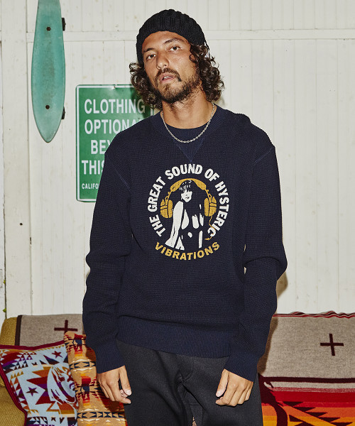 HYSTERIC GLAMOUR（ヒステリックグラマー）の「VIBRATION pt SW（スウェット・メンズ・ネイビー/トップグレー/ブラック・SMALL/MEDIUM/LARGE）」の3枚目の写真