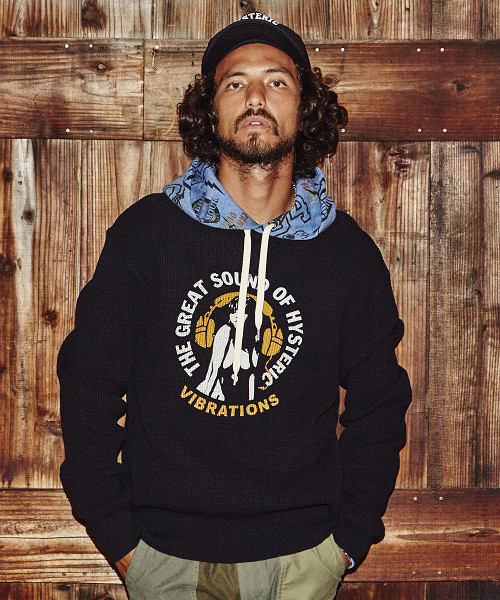 HYSTERIC GLAMOUR（ヒステリックグラマー）の「VIBRATION pt SW（スウェット・メンズ・ネイビー/トップグレー/ブラック・SMALL/MEDIUM/LARGE）」の2枚目の写真