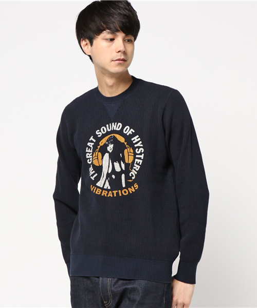 HYSTERIC GLAMOUR（ヒステリックグラマー）の「VIBRATION pt SW（スウェット・メンズ・ネイビー/トップグレー/ブラック・SMALL/MEDIUM/LARGE）」の5枚目の写真