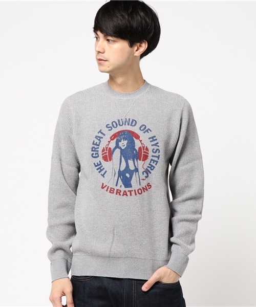 HYSTERIC GLAMOUR（ヒステリックグラマー）の「VIBRATION pt SW（スウェット・メンズ・ネイビー/トップグレー/ブラック・SMALL/MEDIUM/LARGE）」の6枚目の写真