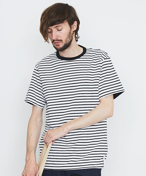 UNITED TOKYO(ユナイテッドトウキョウ)の「ボーダーリバーシブルカットソー(Tシャツ/カットソー・メンズ・ブラック/オフホワイト・1/3/2)」の2枚目の写真