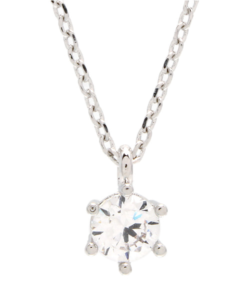 BEAMS LIGHTS Women's(ビームスライツ ウィメンズ)の「BEAMS LIGHTS / 1粒ジルコニア ネックレス(ネックレス・レディース・ゴールド/シルバー・ONE SIZE)」の2枚目の写真