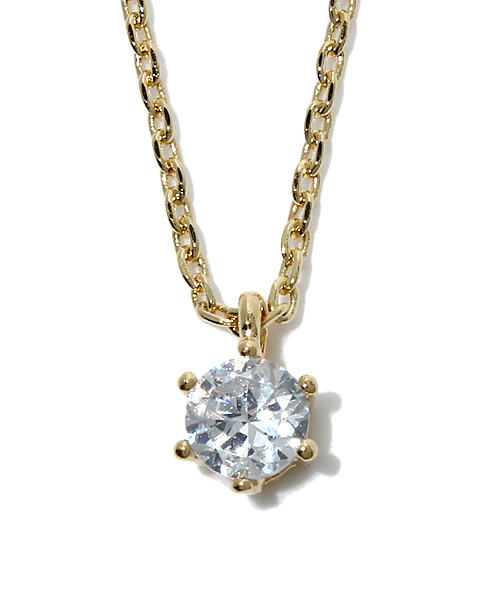 BEAMS LIGHTS Women's(ビームスライツ ウィメンズ)の「BEAMS LIGHTS / 1粒ジルコニア ネックレス(ネックレス・レディース・ゴールド/シルバー・ONE SIZE)」の1枚目の写真