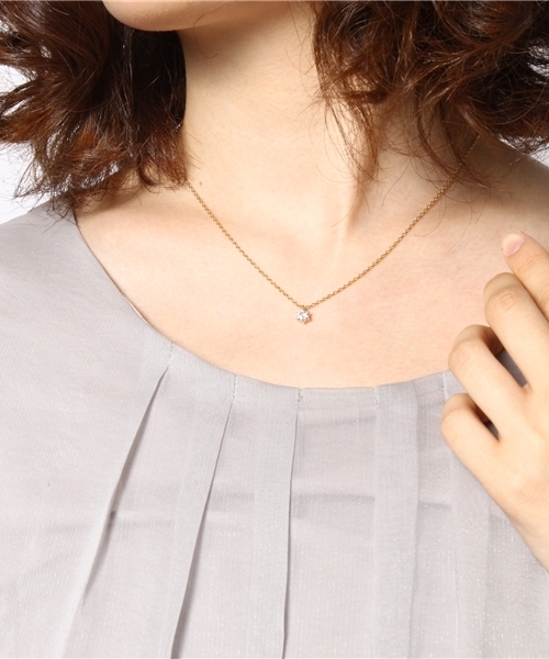 BEAMS LIGHTS Women's(ビームスライツ ウィメンズ)の「BEAMS LIGHTS / 1粒ジルコニア ネックレス(ネックレス・レディース・ゴールド/シルバー・ONE SIZE)」の6枚目の写真