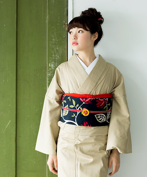 Kimonomachi キモノマチ の 木綿着物単品 ベージュ水玉 着物 Wear