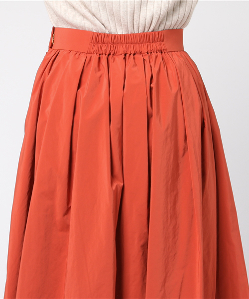 RIVE DROITE(リヴドロワ)の「ポリエステル/ナイロン/タックギャザースカート(スカート・レディース・ブラウン/ブラック/オレンジ・36/38)」の7枚目の写真