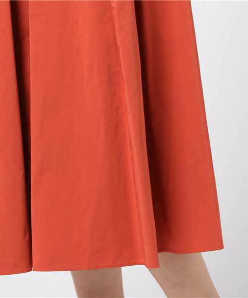 RIVE DROITE(リヴドロワ)の「ポリエステル/ナイロン/タックギャザースカート(スカート・レディース・ブラウン/ブラック/オレンジ・36/38)」の8枚目の写真