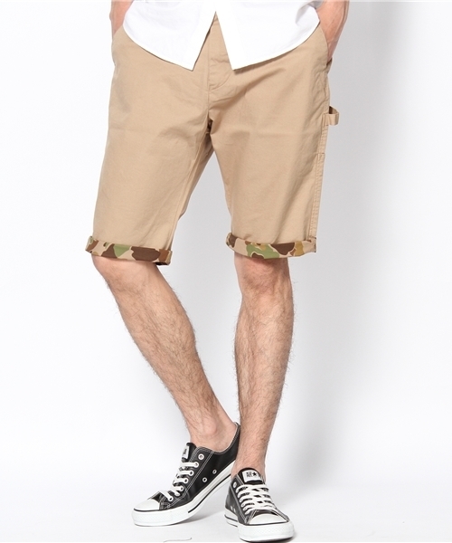coen（コーエン）の「ストレッチカモフラージュショーツ（その他パンツ・メンズ・ベージュ/オリーブ・LARGE/X-LARGE/SMALL/MEDIUM）」の2枚目の写真