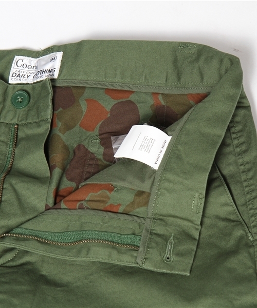 coen（コーエン）の「ストレッチカモフラージュショーツ（その他パンツ・メンズ・ベージュ/オリーブ・LARGE/X-LARGE/SMALL/MEDIUM）」の8枚目の写真