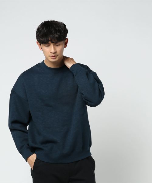 koe（コエ）の「【雑誌掲載商品】ビッグシルエット裏毛プルオーバー（スウェット・メンズ・ネイビー/ブルー/グレー/カーキ/ブラック/ピンク・M/L）」の4枚目の写真