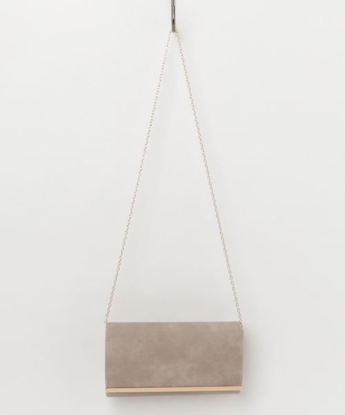 STYLEBLOCK(スタイルブロック)の「ゴールドプレートPUレザークラッチバッグパーティーバッグ(クラッチバッグ・レディース・ブルー/レッド/ライトグレー/オフホワイト/ブラック・FREE)」の9枚目の写真