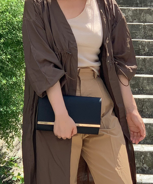 STYLEBLOCK(スタイルブロック)の「ゴールドプレートPUレザークラッチバッグパーティーバッグ(クラッチバッグ・レディース・ブルー/レッド/ライトグレー/オフホワイト/ブラック・FREE)」の12枚目の写真