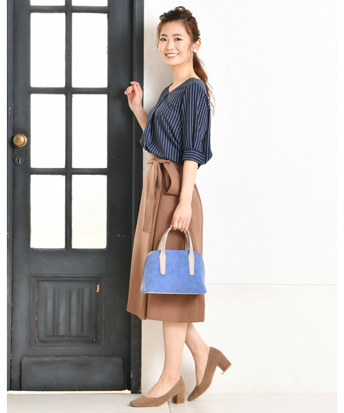 un dix cors(アンディコール)の「ラップ風フレアタイトスカート(スカート・レディース・キャメル/ネイビー・フリ-)」の10枚目の写真