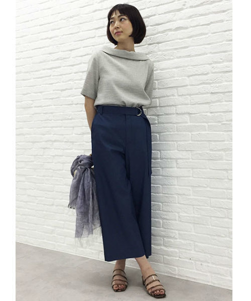 22 OCTOBRE（ヴァンドゥ－オクトーブル）の「麻調サマーセットアップブラウス【セットアップ対応商品】（シャツ/ブラウス・レディース・グレー/ブルー・36/38）」の3枚目の写真