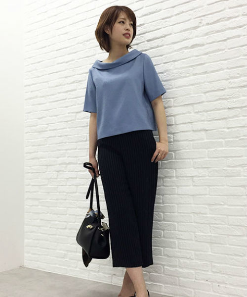 22 OCTOBRE（ヴァンドゥ－オクトーブル）の「麻調サマーセットアップブラウス【セットアップ対応商品】（シャツ/ブラウス・レディース・グレー/ブルー・36/38）」の4枚目の写真