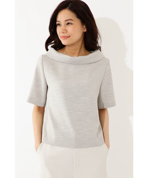 22 OCTOBRE（ヴァンドゥ－オクトーブル）の「麻調サマーセットアップブラウス【セットアップ対応商品】（シャツ/ブラウス・レディース・グレー/ブルー・36/38）」の5枚目の写真