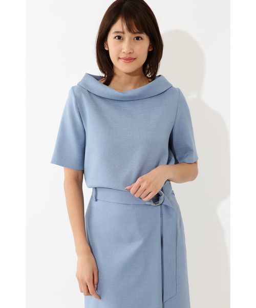 22 OCTOBRE（ヴァンドゥ－オクトーブル）の「麻調サマーセットアップブラウス【セットアップ対応商品】（シャツ/ブラウス・レディース・グレー/ブルー・36/38）」の6枚目の写真