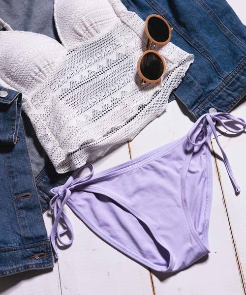 SUNBABIES（サンベイビーズ）の「サイドリボン・ビキニパンツ/SUNBABIES（水着・レディース・ホワイト系その他/ブラック/ブラック系その他/ラベンダー/ピンク・MEDIUM/SMALL）」の5枚目の写真