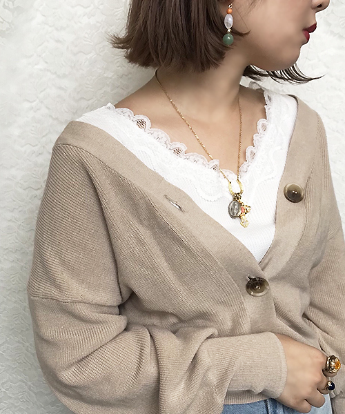 apres jour（アプレジュール）の「ワッフルレースメローT【ZOZOTOWN限定アイテム】（Tシャツ/カットソー・レディース・イエロー/オフホワイト/ブラック/サックスブルー・フリー）」の2枚目の写真