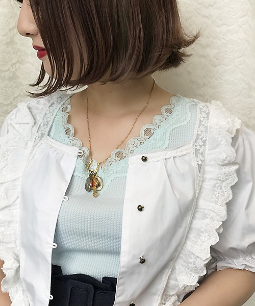 apres jour（アプレジュール）の「ワッフルレースメローT【ZOZOTOWN限定アイテム】（Tシャツ/カットソー・レディース・イエロー/オフホワイト/ブラック/サックスブルー・フリー）」の4枚目の写真